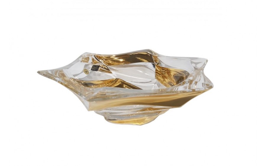 Misa kryształowa 33 cm Flamenco Belt Gold