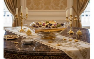 Misa kryształowa 33 cm Flamenco Belt Gold