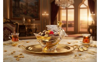 Bomboniera kryształowa 20,5 cm Flamenco Belt Gold