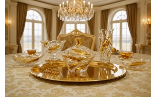 Bomboniera kryształowa 20,5 cm Flamenco Belt Gold