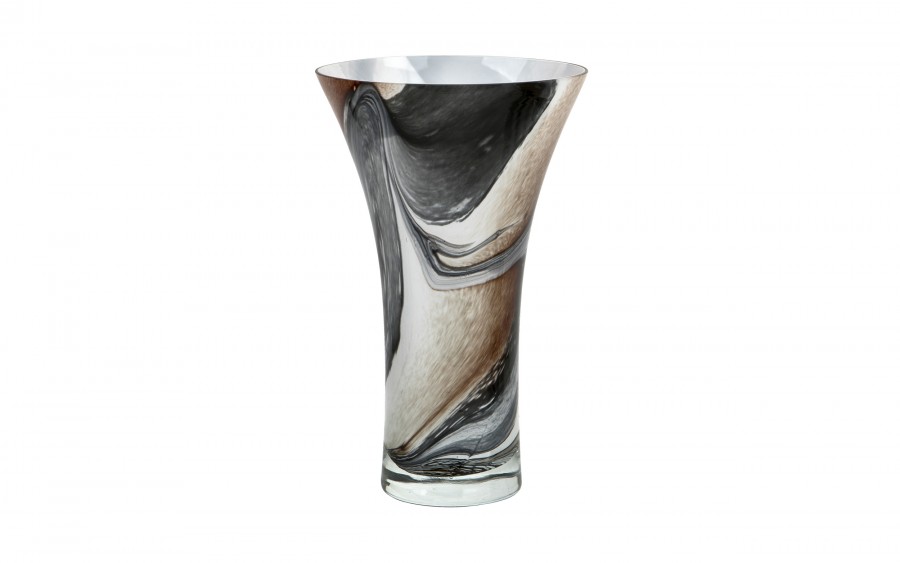 Wazon szklany 28 cm brązowo-czarny 2310/C269