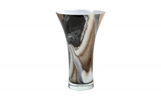 Wazon szklany 28 cm brązowo-czarny 2310/C269