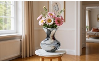 Wazon szklany 25 cm brązowo-czarny 2311/C269