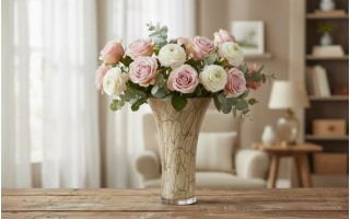 Wazon szklany 28 cm beżowy 2310/SR