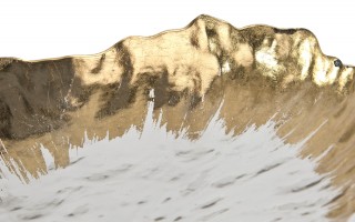 Talerz dekoracyjny 33 cm podtalerz przeźroczysty-złoty