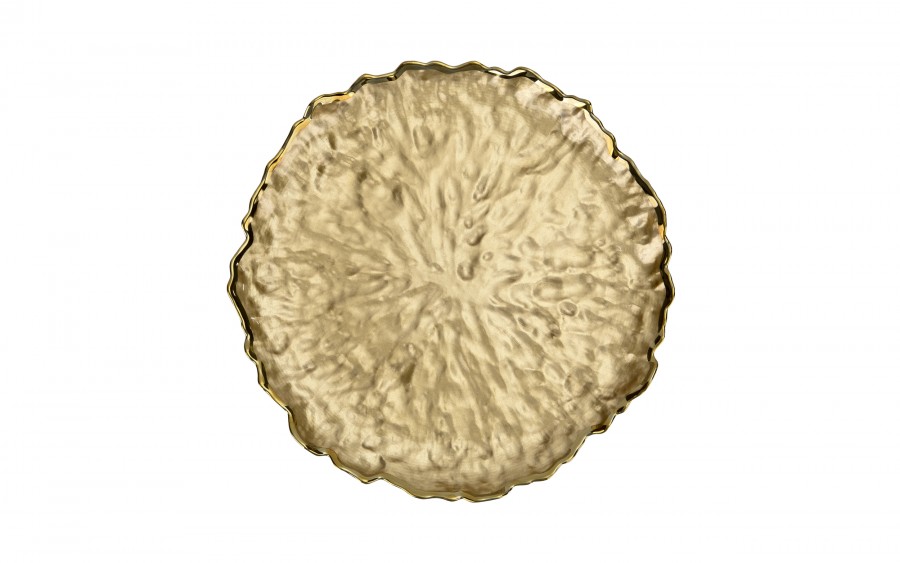 Talerz dekoracyjny 33 cm podtalerz złoty