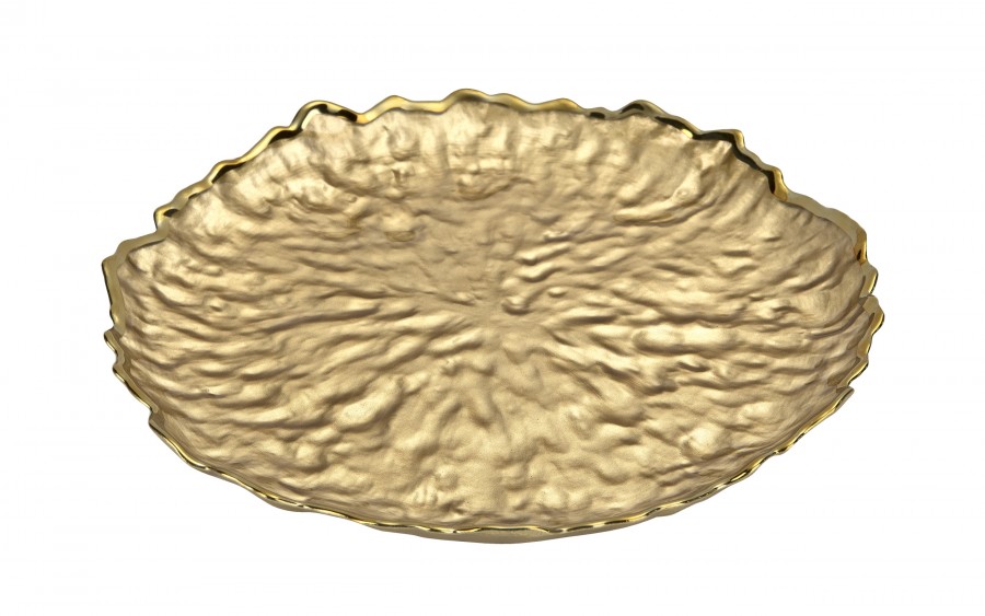 Talerz dekoracyjny 33 cm podtalerz złoty