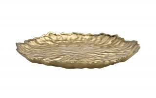 Talerz dekoracyjny 33 cm podtalerz złoty