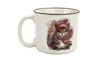 Kubek porcelanowy 220 ml Wiewiórka Henio różowa
