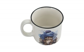 Kubek porcelanowy 220 ml Wiewiórka Henio niebieska