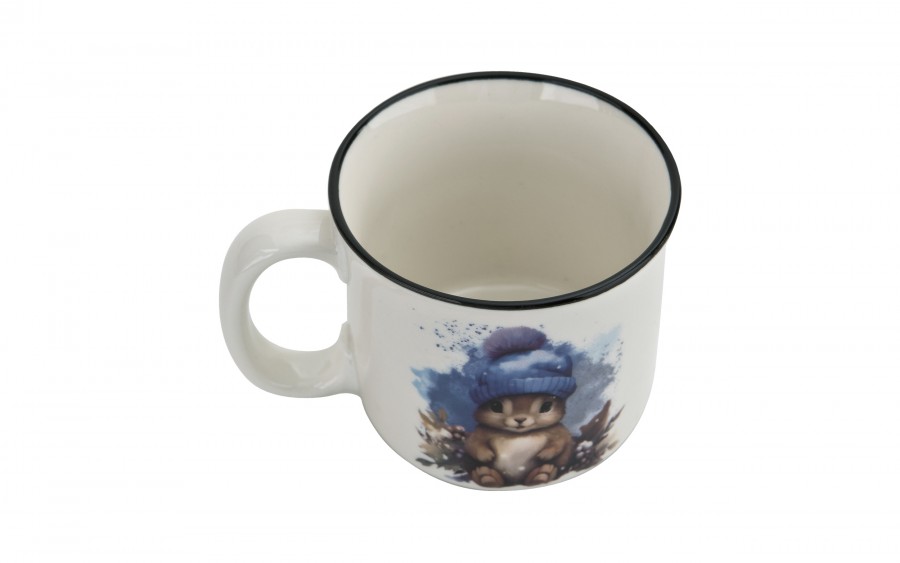 Kubek porcelanowy 220 ml Wiewiórka Henio niebieska