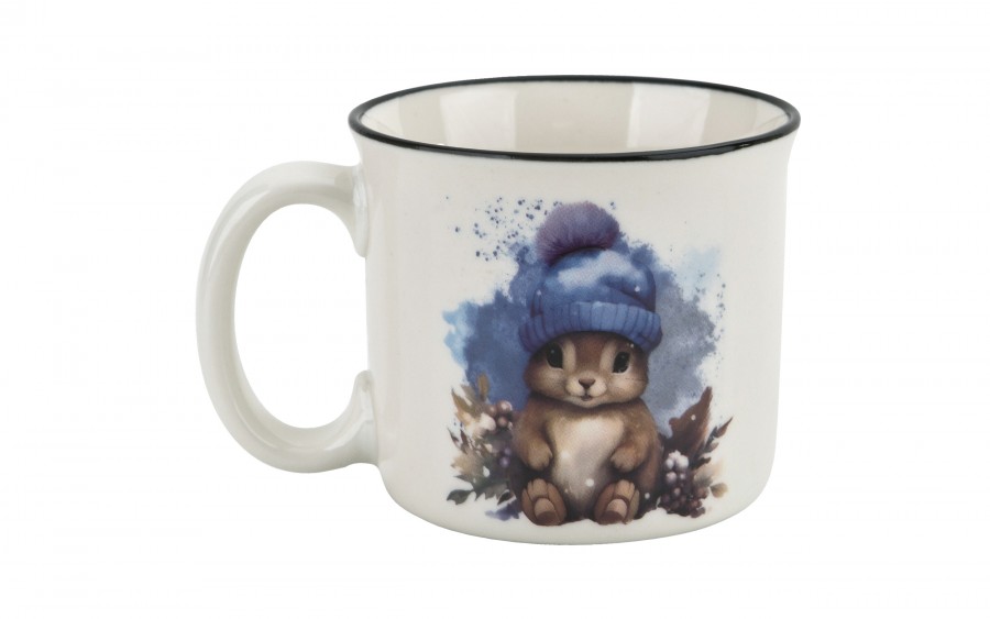 Kubek porcelanowy 220 ml Wiewiórka Henio niebieska