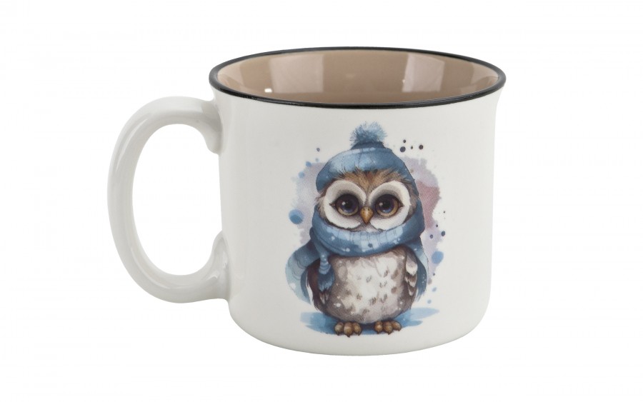 Kubek porcelanowy 220 ml Sowa Otello niebieska