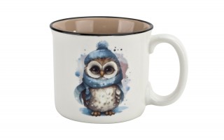 Kubek porcelanowy 220 ml Sowa Otello niebieska