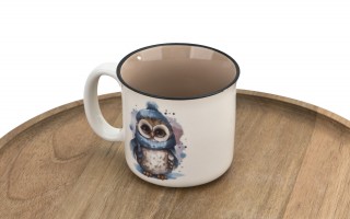 Kubek porcelanowy 220 ml Sowa Otello niebieska