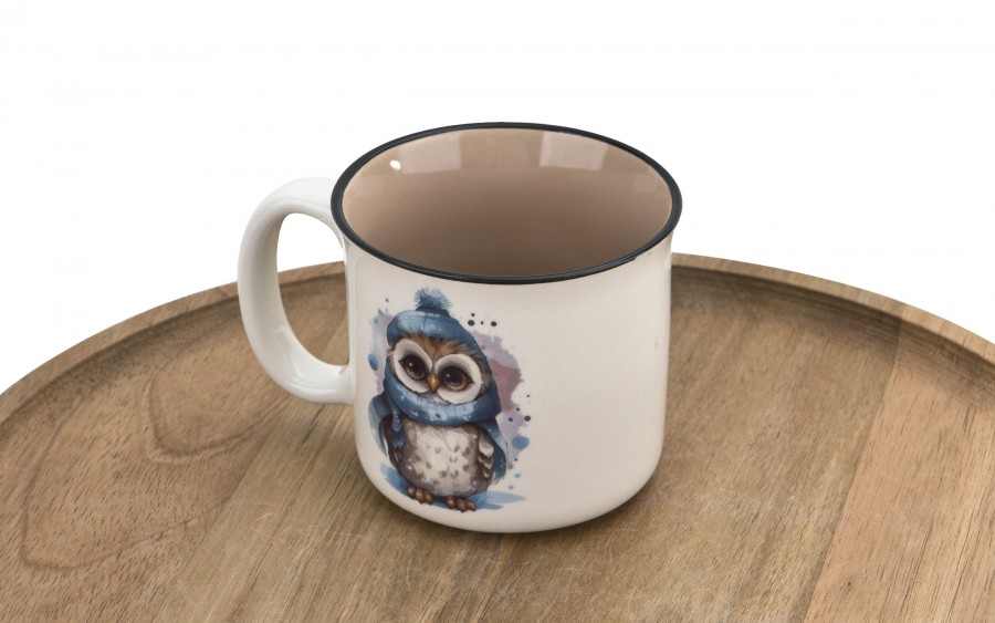 Kubek porcelanowy 220 ml Sowa Otello niebieska