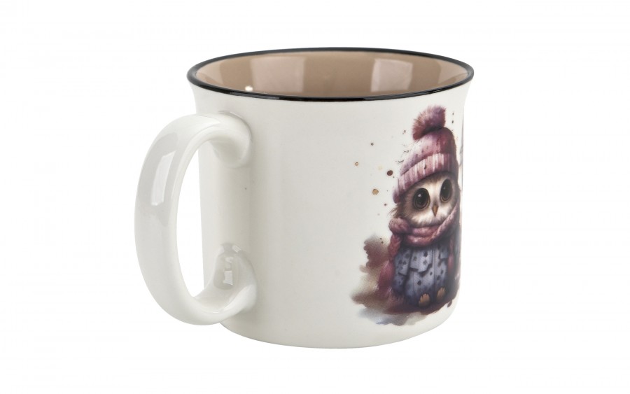 Kubek porcelanowy 220 ml Sowa Otello różowa
