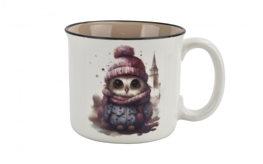 Kubek porcelanowy 220 ml Sowa Otello różowa