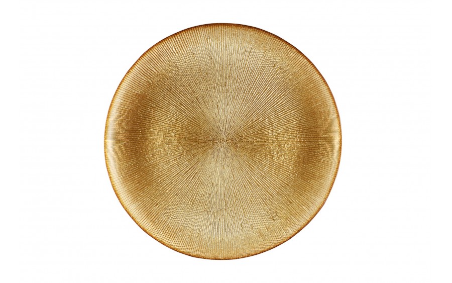 Patera dekoracyjna 27 cm okrągła Ambition Serve złota