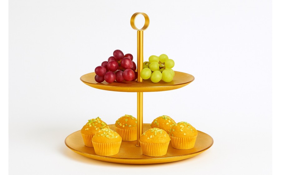 Patera dwupoziomowa 27 cm Serve złota AMBITION