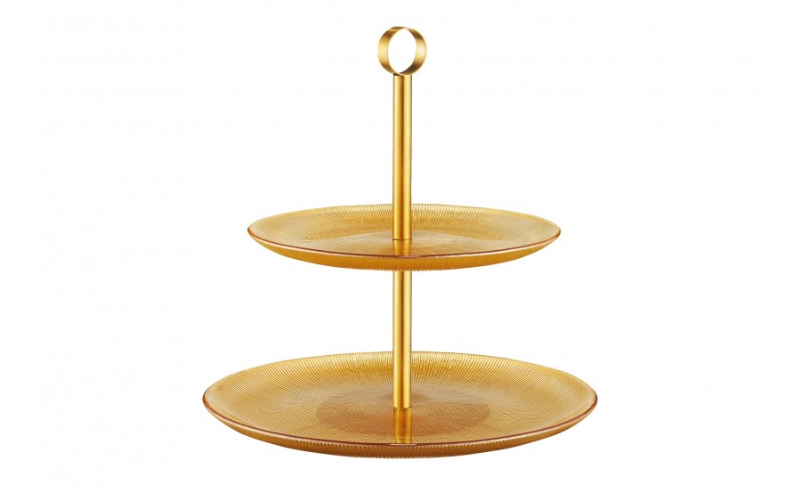 Patera dwupoziomowa 27 cm Serve złota AMBITION