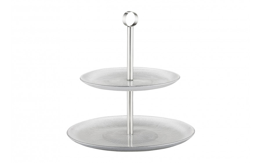 Patera dwupoziomowa 27 cm Serve srebrna AMBITION