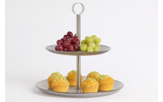 Patera dwupoziomowa 27 cm Serve srebrna AMBITION