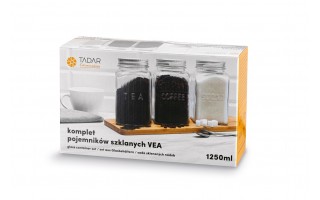 Zestaw 3 pojemników kuchennych 1250 ml Vea