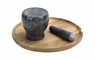 Marmurowy moździerz kuchenny 10,5 cm czarny 312023