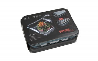 Naczynie żaroodporne z 2 pokrywkami 2,5 L Smart Touch Simax