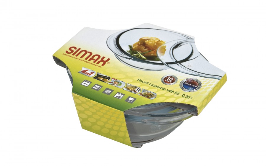 Naczynie żaroodporne z pokrywką okrągłe 0,25 L Mini Simax