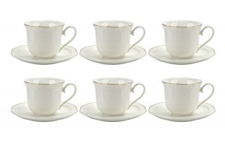 Komplet 6 filiżanek 250 ml + spodki Atlanta