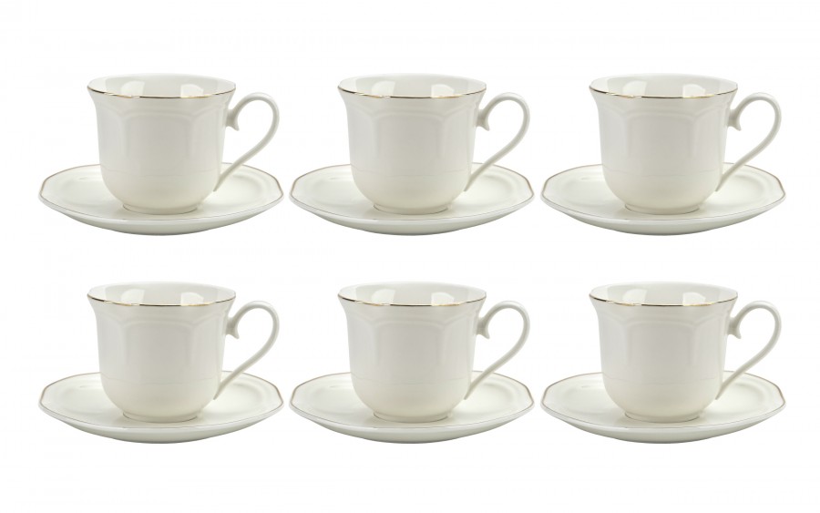 Komplet 6 filiżanek 250 ml + spodki Atlanta
