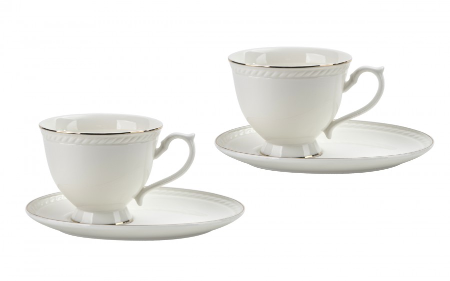 Komplet 2 filiżanek 220 ml + spodki Dominica