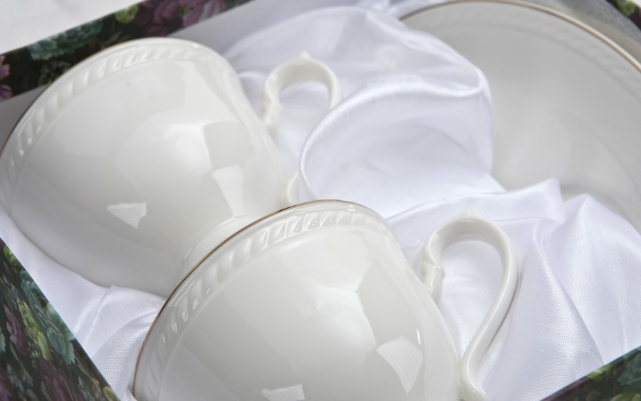 Komplet 2 filiżanek 220 ml + spodki Dominica