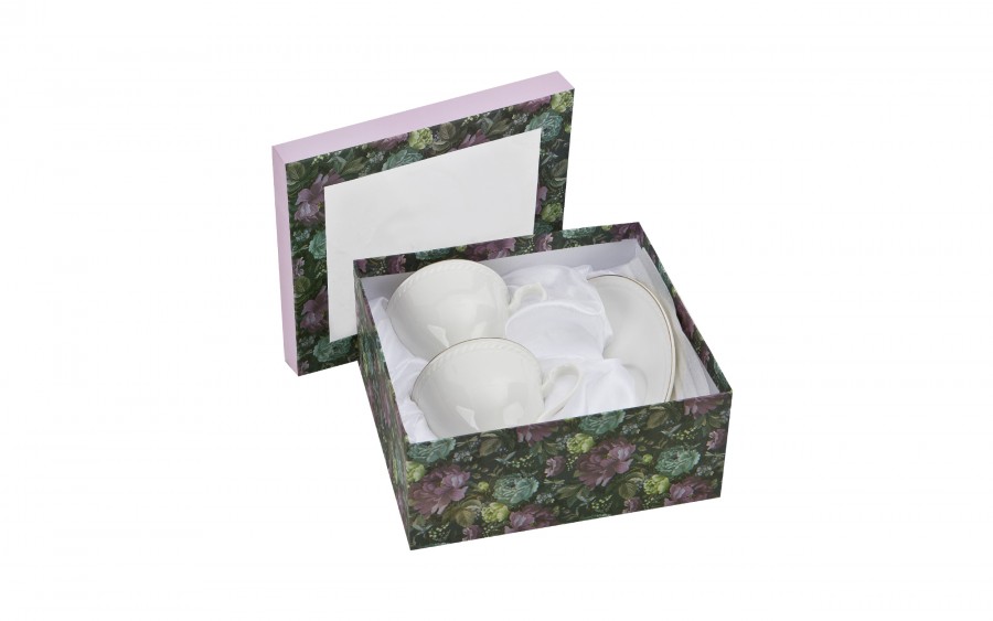 Komplet 2 filiżanek 220 ml + spodki Dominica