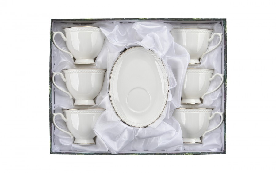 Komplet 6 filiżanek 220 ml + spodki Dominica