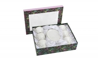 Komplet 6 filiżanek 220 ml + spodki Dominica