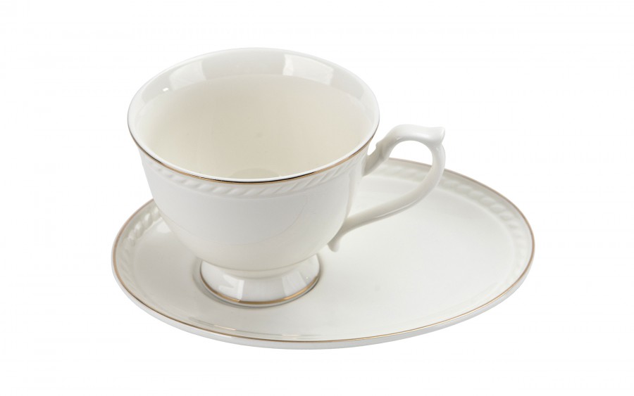 Komplet 6 filiżanek 220 ml + spodki Dominica