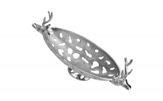 Patera ozdobna 58x18 cm Jeleń metalowa