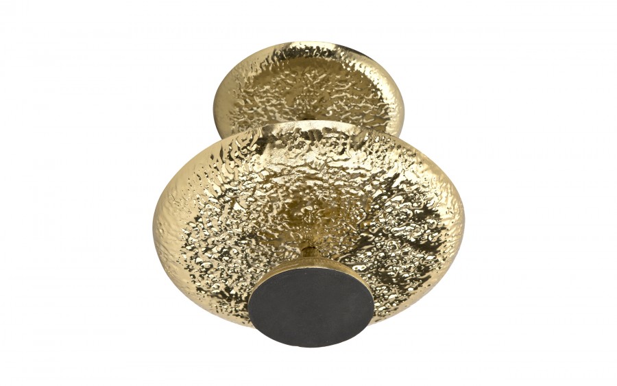 Patera dwupoziomowa 29 cm metalowa złota IR0022