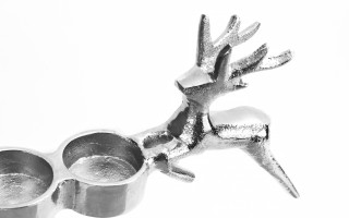 Świecznik srebrny na t-lighty Renifery