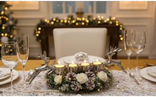 Świecznik srebrny na t-lighty Renifery