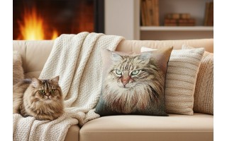 Poszewka dekoracyjna 45x45 cm Kot Perski