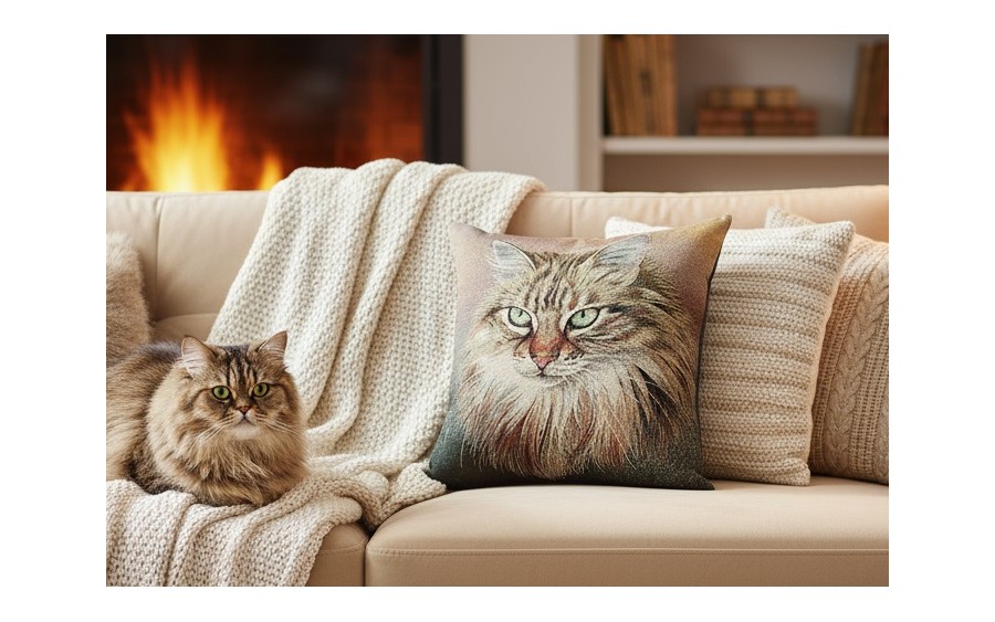 Poszewka dekoracyjna 45x45 cm Kot Perski