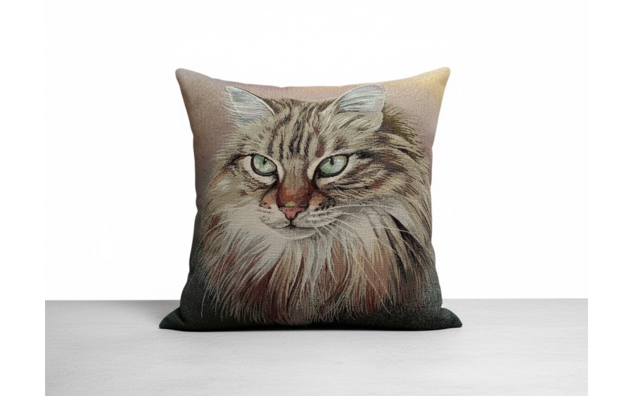Poszewka dekoracyjna 45x45 cm Kot Perski Gobelinowa Premium