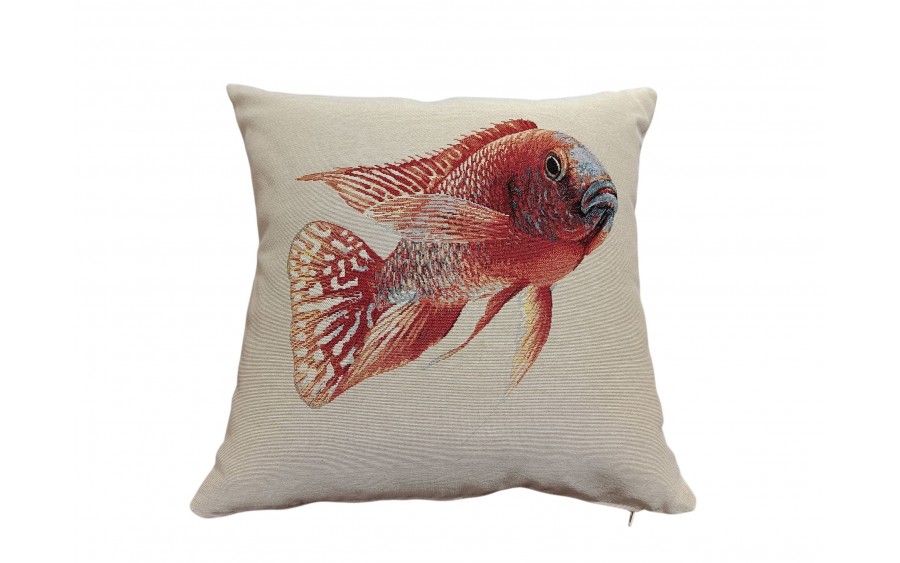 Poszewka dekoracyjna 45x45 cm Ryba Czerwona Gobelinowa Premium