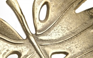 Patera metalowa złoty liść ażurowy 22 cm