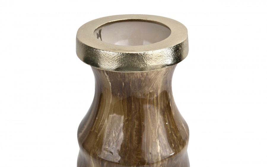 Wazon szklany 37 cm beżowo-brązowy IR0038