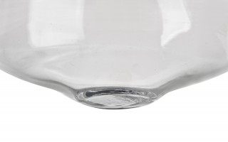 Świecznik szklany 16 cm drewniana podstawa JK0239